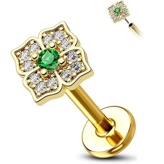 COCHARM 14K Gold Cartilage Tragus Earring Stud