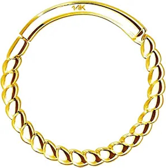 OUFER 14K Gold Helix & Septum Hoop Earrings