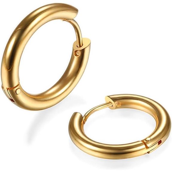 316L Stainless Steel Huggie Hoop Earrings