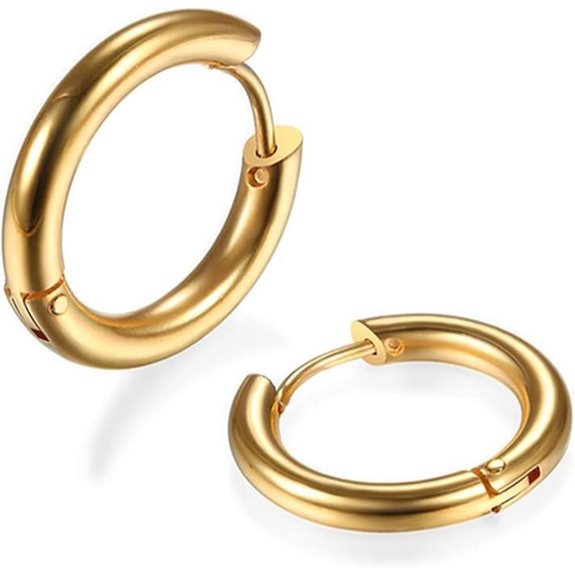 316L Stainless Steel Huggie Hoop Earrings