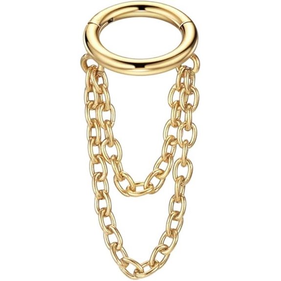 FANSING 316L Surgical Steel Double Chains Cartilage Piercing Hoop