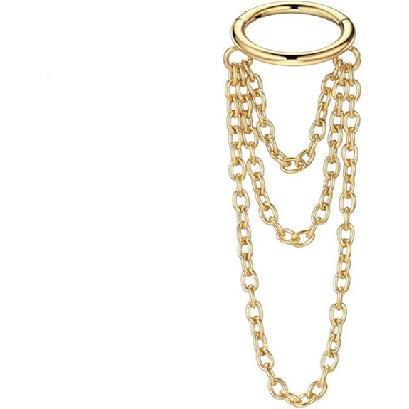FANSING 316L Surgical Steel Triple Chains Cartilage Piercing Hoop