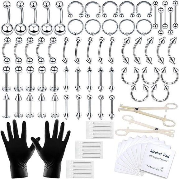 A-minusone 84PCS Body Septum Piercing Kit