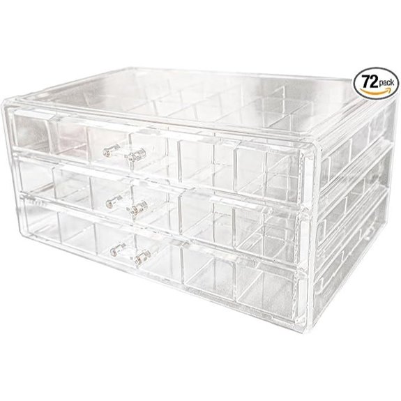 Acrylic Jewelry Organizer with Drawers and Grids