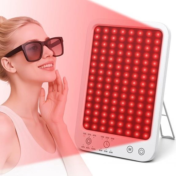 Red Light Therapy Panel with Adjustable Stand and Timer