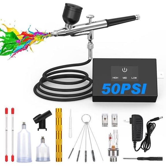 Turnrise Airbrush Kit with Compressor and Nozzles