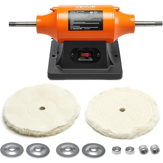 VEVOR 3/4HP Bench Buffer Polisher with Accessories