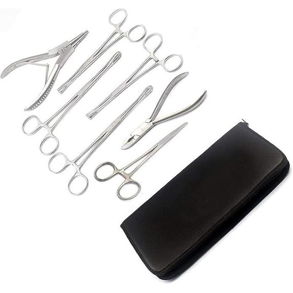 Piercing Tool Set with Case and Pliers (8 Pieces)