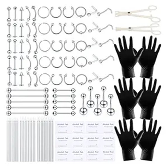 120PCS Piercing Jewelry and Tool Kit