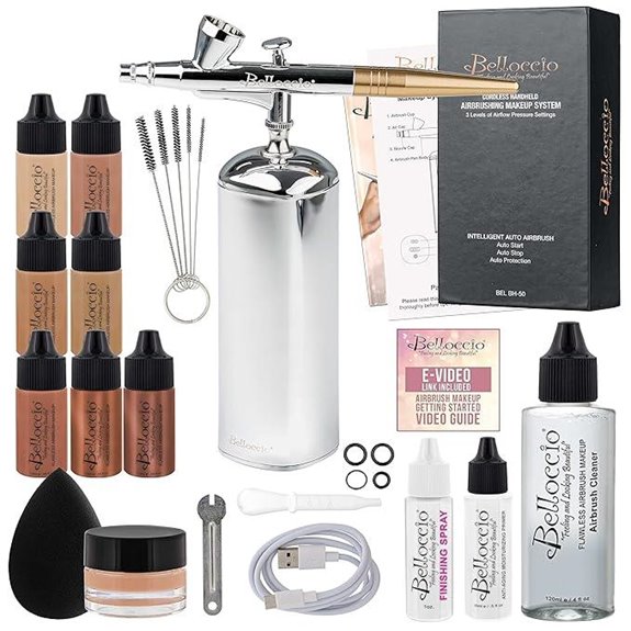 Belloccio Cordless Airbrush Makeup Kit with Shades