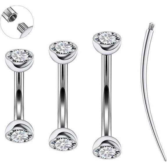 Ruifan Titanium Curved Barbell Piercing Jewelry