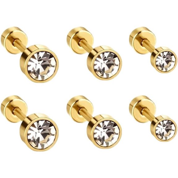 NewZenro 3 Pairs CZ Cartilage Earrings for Men Women