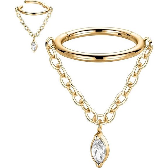 PEAKLINK Dangle Septum Nose Ring Jewelry 16G