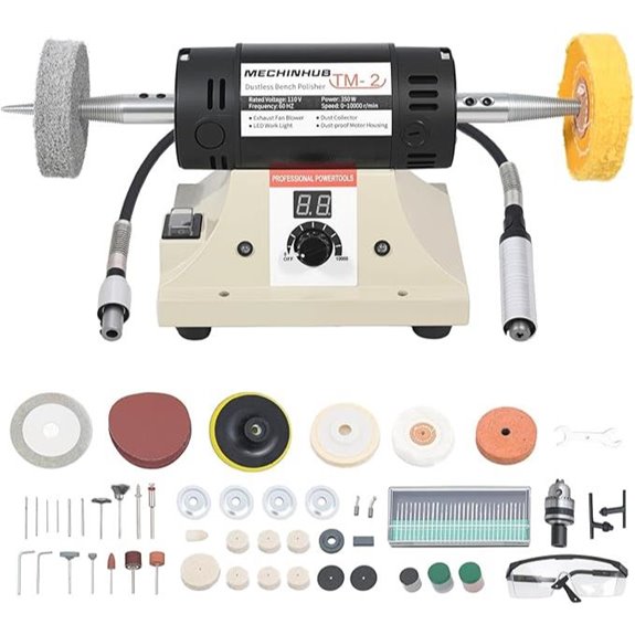 Jewelry Polisher with Accessories and Adjustable Digital Display