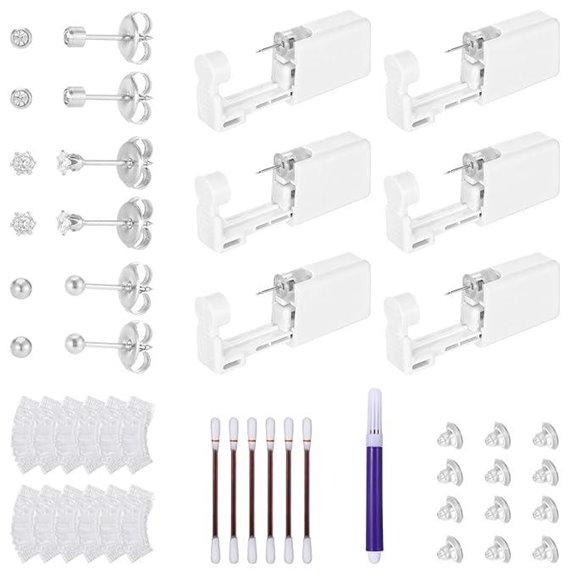 43-Piece Disposable Ear Piercing Kit with Sterile Studs