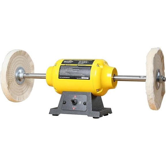 Dual Speed Bench Buffer Polisher with Cotton Wheels