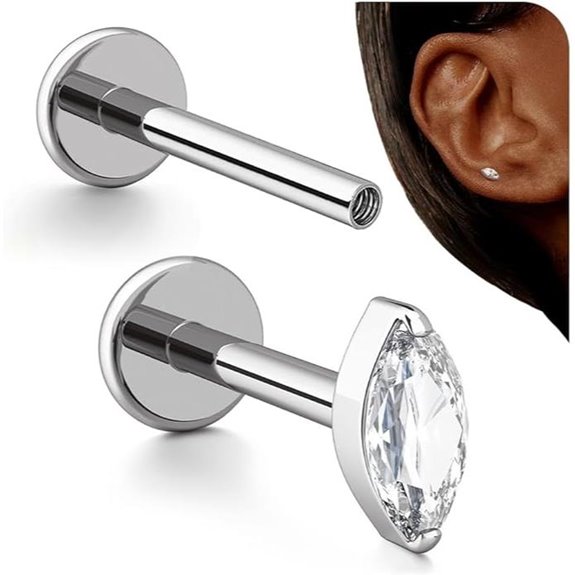 BodyBonita 16G Titanium Cartilage Earrings for Women