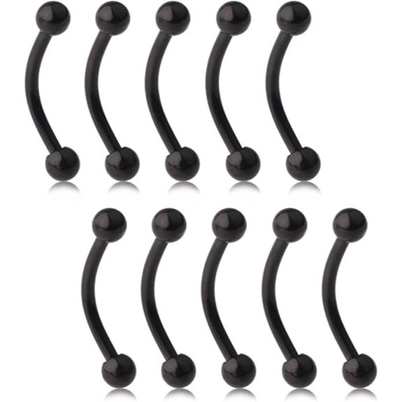 Ruifan 10 Eyebrow Piercing Jewelry Curved Barbells