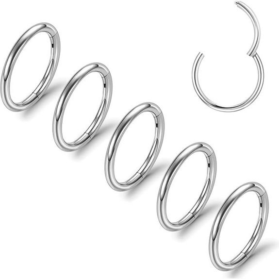 ONESING 5pcs Nose Rings Hoop Jewelry Surgical Steel