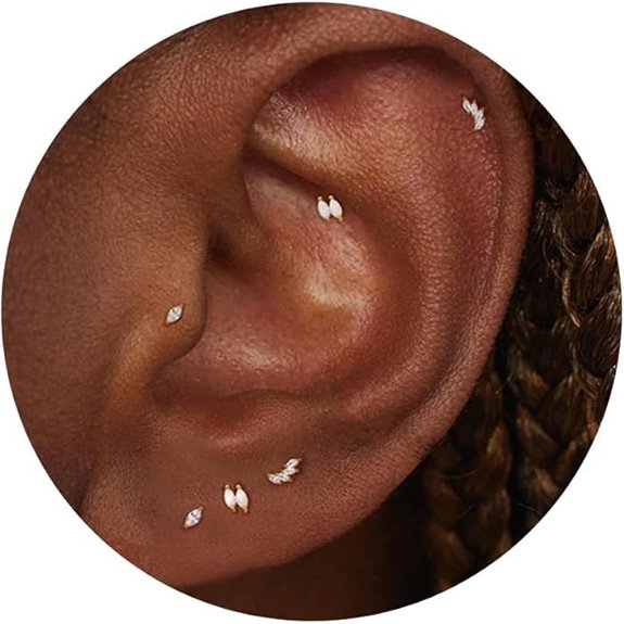 Flat Back Helix Piercing Jewelry Set