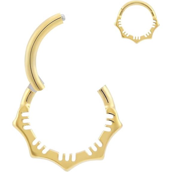 Titanium Nose Ring with Flower Hinged Clicker