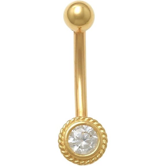 ANYGOLDS 14k Gold Curved Barbell Earring