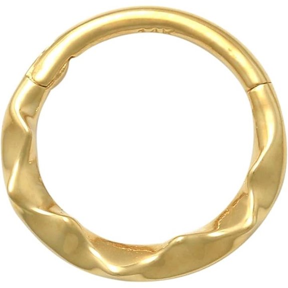 ANYGOLDS 14K Gold Hoop Septum Ring Piercing Jewelry