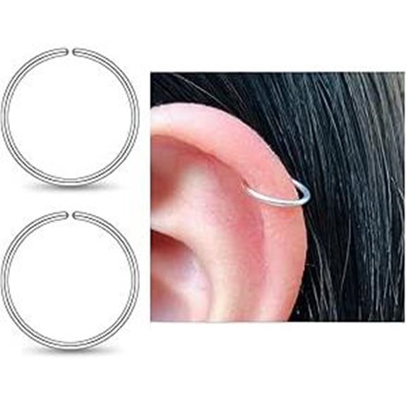 Small Gold/Sterling Silver Huggie Hoop Earrings