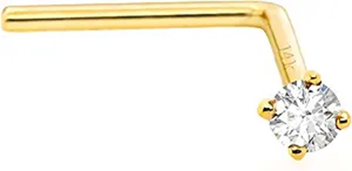 14K Gold Diamond Nose Stud - April Birthstone