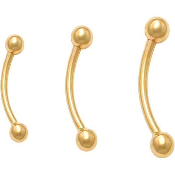 ANYGOLDS 14k Solid Gold Barbell Earring