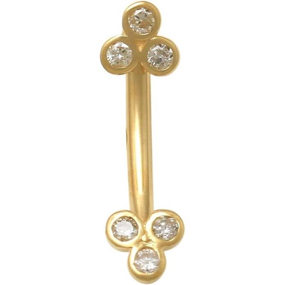 ANYGOLDS 14K Solid Gold Diamond Piercing Earring