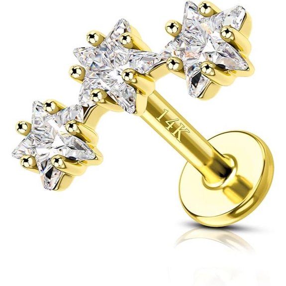 COCHARM 14K Gold Helix Cartilage Earring Stud