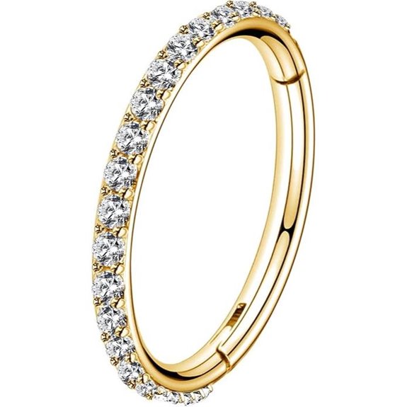 OUFER Gold Hinged Hoop Earrings with CZ Stones