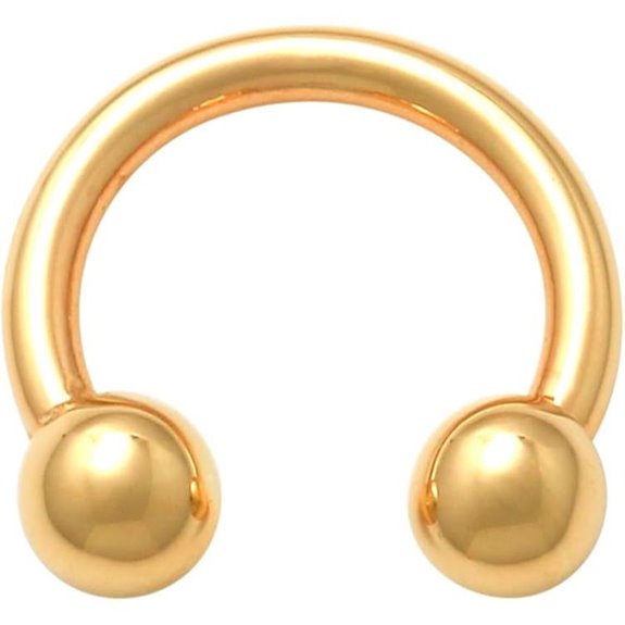 ANYGOLDS 14k Gold Horseshoe Earring 16G Minimalist Style