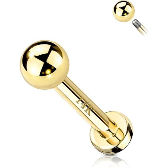 COCHARM 14k Gold Labret & Cartilage Earring Stud