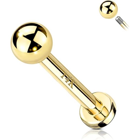 COCHARM 14k Gold Labret Studs for Piercings