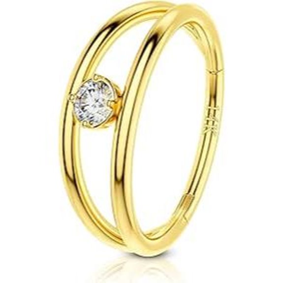 COCHARM 14K Gold Lip Labret & Hoop Earrings