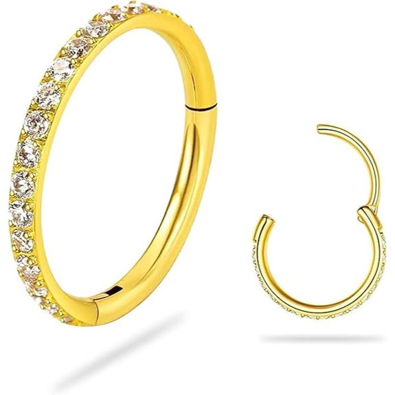 SmileBelle 14K Gold Nose Rings Hoop Set