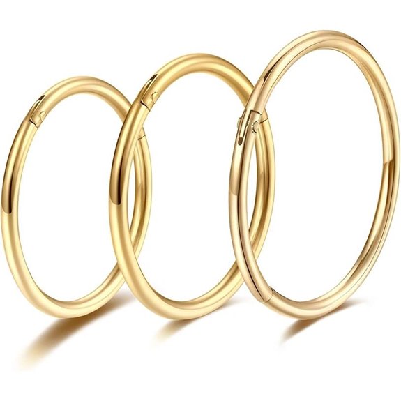 Lantine Gold Nose Rings Set Hinged Septum & Cartilage