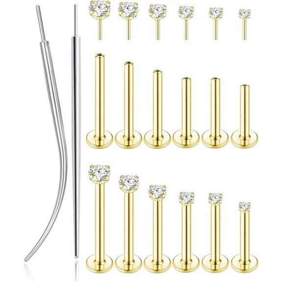 Tornito Gold Plated Nose Studs and Cartilage Earrings