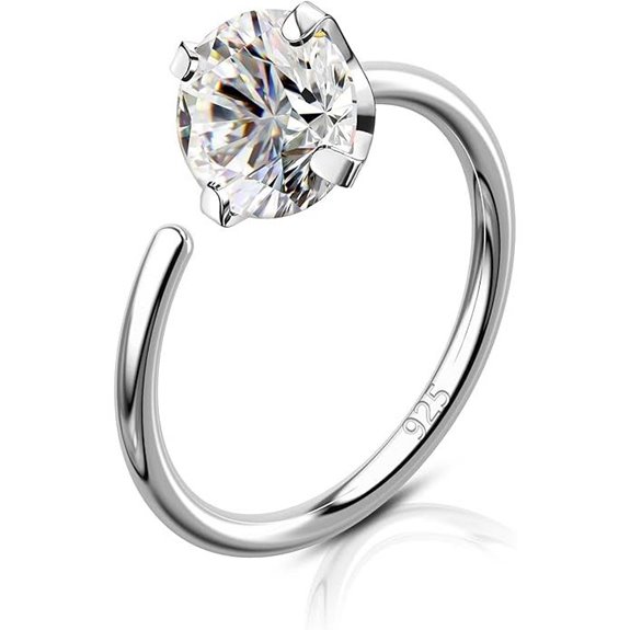 COCHARM 14K Gold Plated Silver Nose Hoop Jewelry