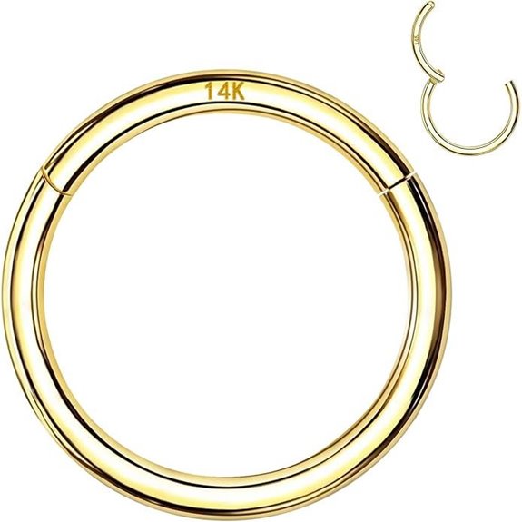 14k Gold Septum & Cartilage Hoop Piercing Jewelry