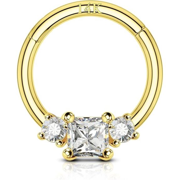 COCHARM 14K Gold Septum & Daith Piercing Jewelry