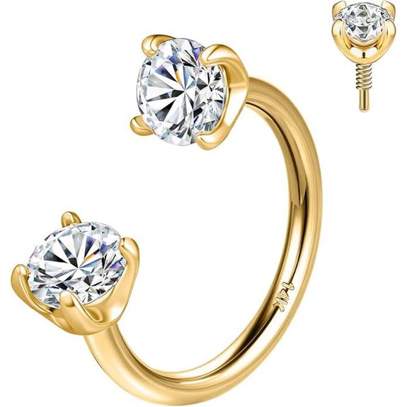 SYLWIA 14K Gold Septum & Nose Piercing Rings