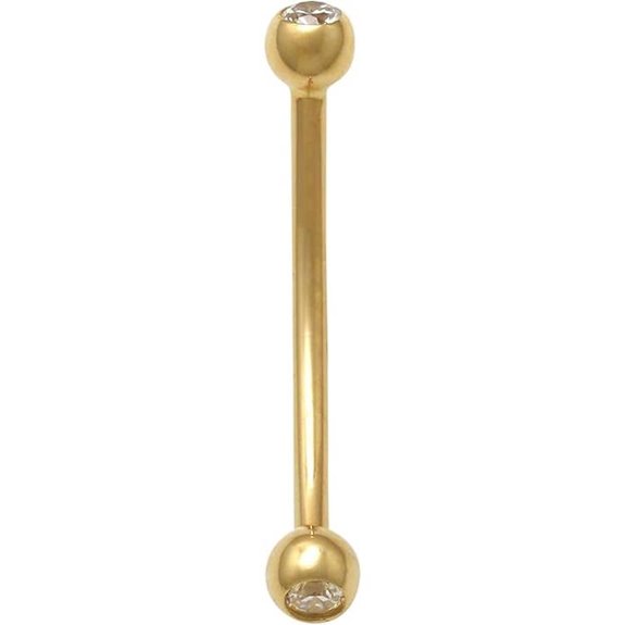 ANYGOLDS 14K Gold Snake Eyes Barbell Piercing