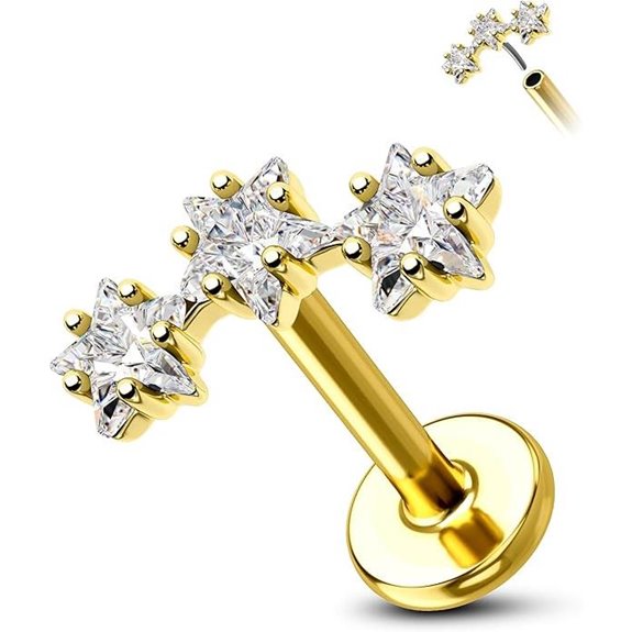 COCHARM 14K Gold Star Helix Conch Earring Stud