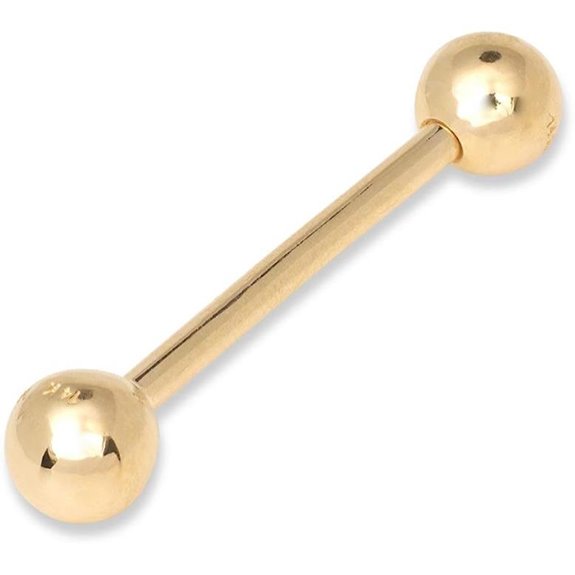 Solid 14k Gold Tongue Piercing Barbell Jewelry