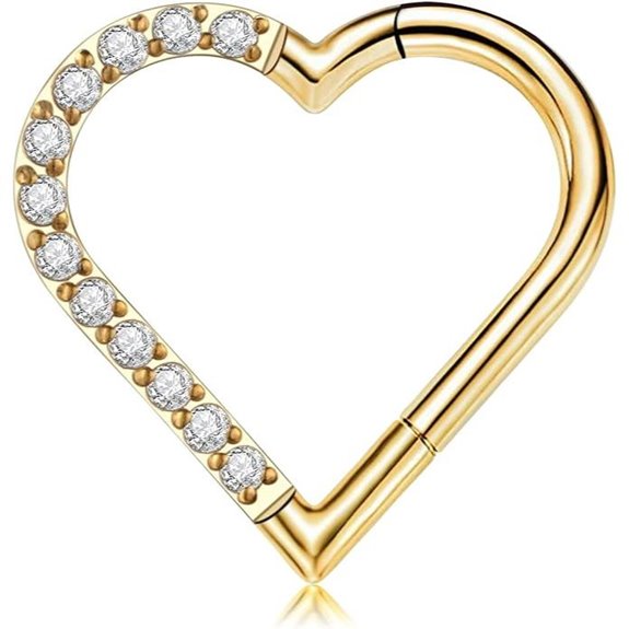 FINE4U Heart Daith Piercing Jewelry (16G 8-10mm)
