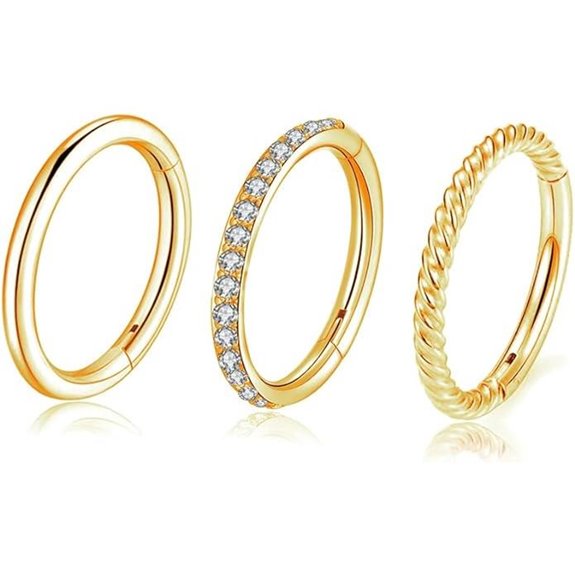 Hinged CZ Clicker Nose & Cartilage Earrings