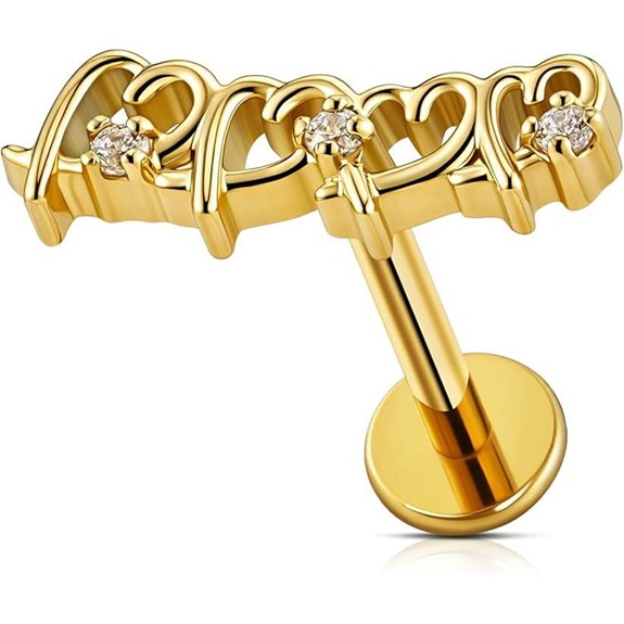 FINE4U Hollow Heart Cartilage Piercing Jewelry